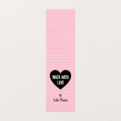 愛ピンクのストライプ-取り扱い表示と作られる 名刺 (外部フラット)