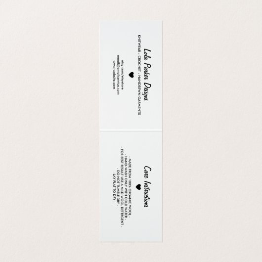 愛ピンクのストライプ-取り扱い表示と作られる 名刺 (内部フラット)