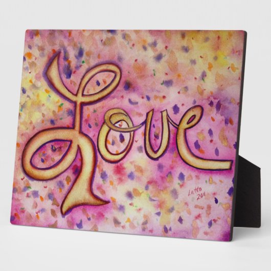 愛ピンクの華絵画やかな詩のプラーク フォトプラーク (側面)