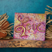 愛ピンクの華絵画やかな詩のプラーク フォトプラーク (側面)