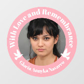 愛ピンクの2つの白い鳩の写真追悼w ウィンドウサイン (シート)