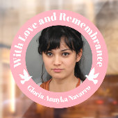 愛ピンクの2つの白い鳩の写真追悼w ウィンドウサイン (シート2)