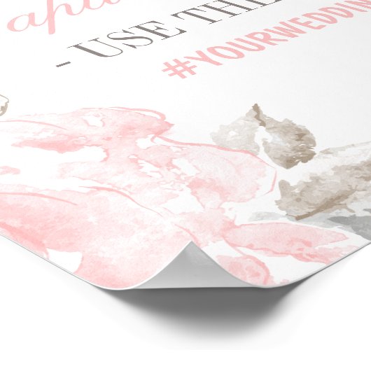 愛ピンク・ローズのハッシュタグ結婚を捉える ポスター (角)