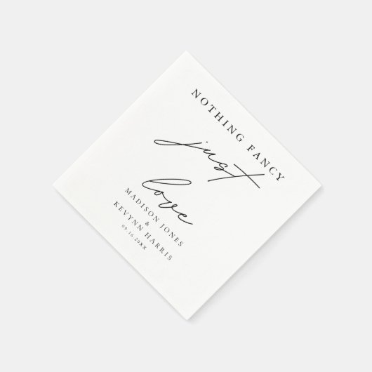 愛ファンシーとシックミニマルな結婚し スタンダードカクテルナプキン (角)