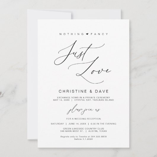 『愛ファンシーと黒との恋の結婚慰め』 招待状 (正面)