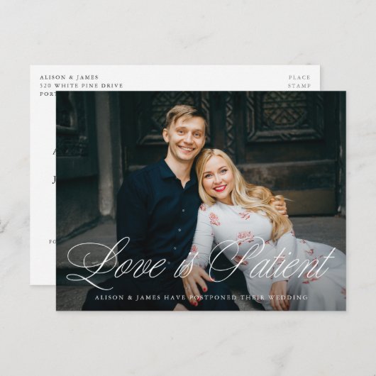 愛ファンシーの台本は患者の結婚延期 案内ポストカード (正面/裏面)