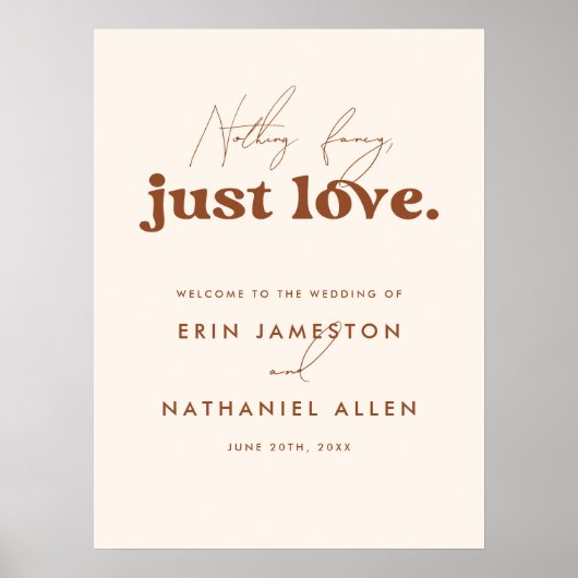 愛ファンシーの歓迎結婚サイン ポスター (正面)