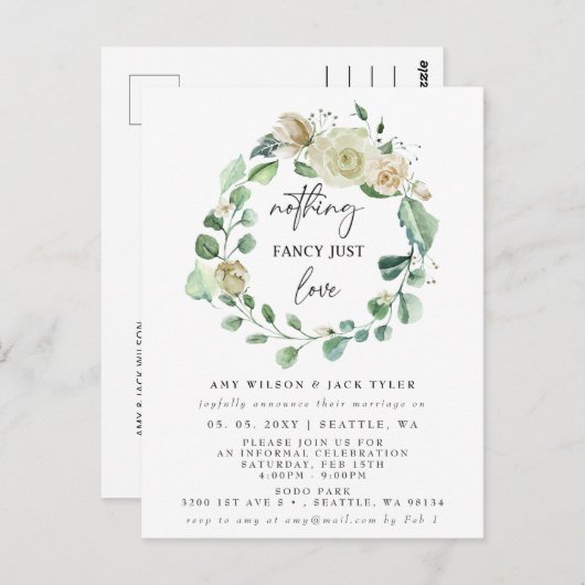 愛ファンシーの発結婚表 ポストカード (正面/裏面)