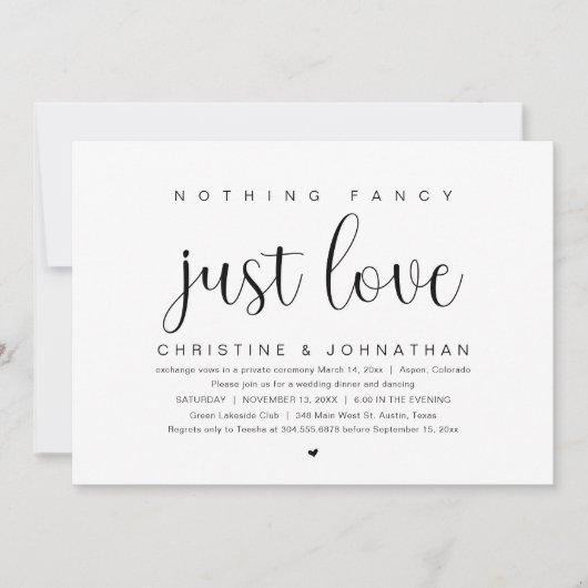 愛ファンシーは無し結婚の駆け落ちパーティー 招待状 (正面)