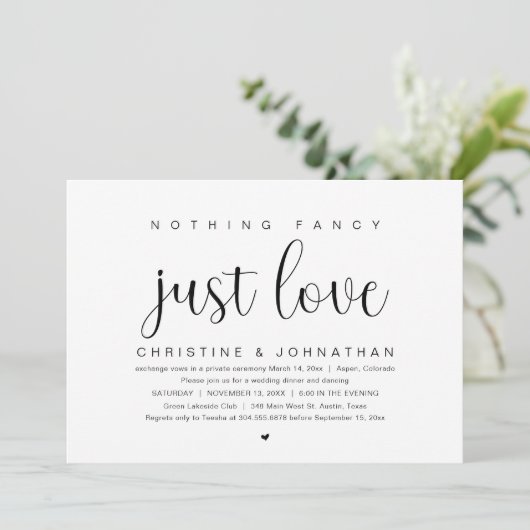 愛ファンシーは無し結婚の駆け落ちパーティー 招待状 (スタンド正面)