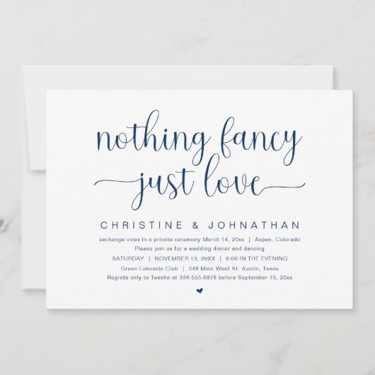 愛ファンシーは無し結婚の駆け落ちパーティー 招待状 (正面)