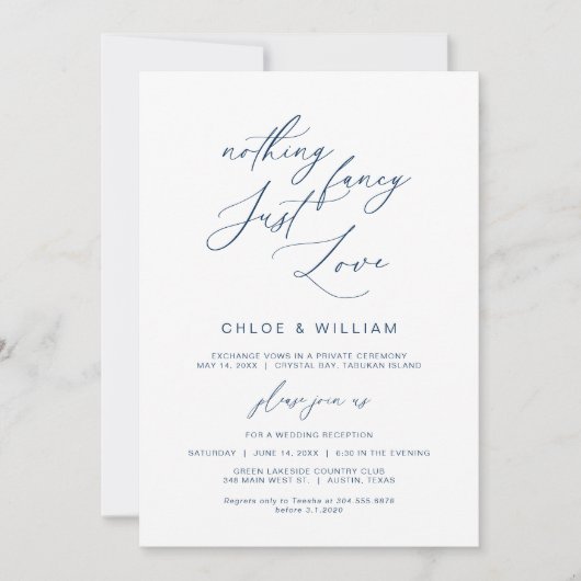 愛ファンシー、海軍、結婚解散 招待状 (正面)