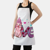 愛ファーム動物、愛の子豚、動物の愛 エプロン (インサイチュ)