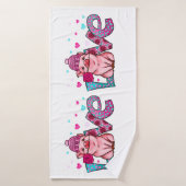 愛ファーム動物、愛の子豚、動物の愛 バスタオル (バスタオル)