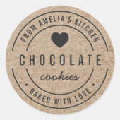 愛フェイクを込めたキッ焼いたチンのクラフト ラウンドシール (正面)