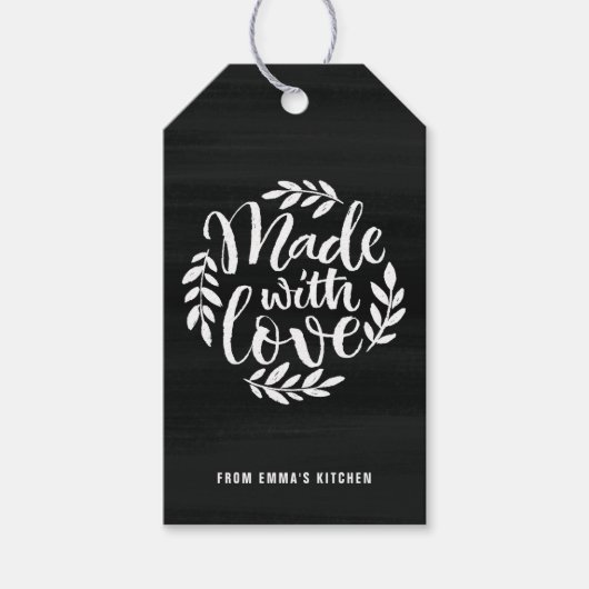 愛フェイク製の黒板レタリング ギフトタグ (正面)