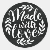 愛フェイク製の黒板レタリング ラウンドシール (正面)