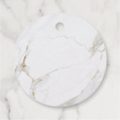 愛フェイク金ゴールド大理石モダン結婚で フェイバータグ (裏面)