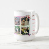 愛フェミニンおばあちゃんフォトコラージュパーソナライズされた コーヒーマグカップ (正面右)