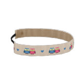 愛フクロウが付いている点検されたパターン アスレチックヘッドバンド (左)