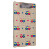 愛フクロウが付いている点検されたパターン クリップボード (右)