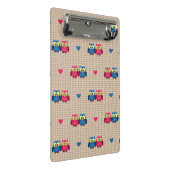 愛フクロウが付いている点検されたパターン ミニクリップボード (アングル)