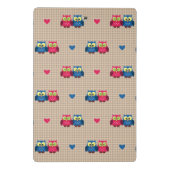 愛フクロウが付いている点検されたパターン ミニクリップボード (裏面)