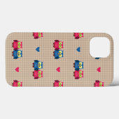 愛フクロウが付いている点検されたパターン Case-Mate iPhoneケース (裏面 (横))