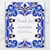 愛フランスのする地中海の青いタイル応援 ワインラベル (シングルラベル)