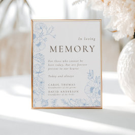 愛フランスのする記憶の青いフローララインアート ポスター