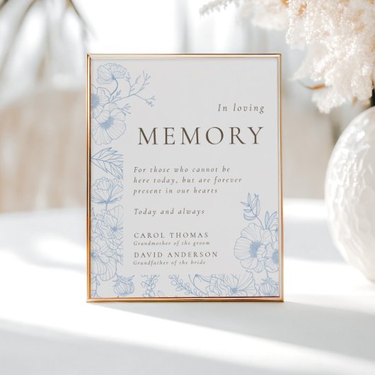 愛フランスのする記憶の青いフローララインアート ポスター