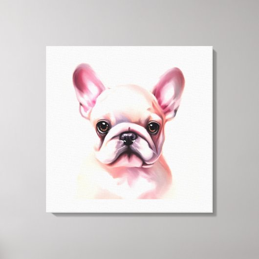 愛フランスのらしい絵画ブルドッグ キャンバスプリント (正面)
