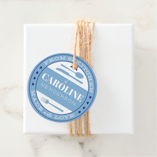 愛フランスの食で作った青と海軍のハート フェイバータグ (インサイチュ)