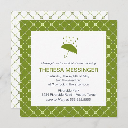 愛ブライダルシャワーの招待状と沢山与えられる 招待状 (正面/裏面)