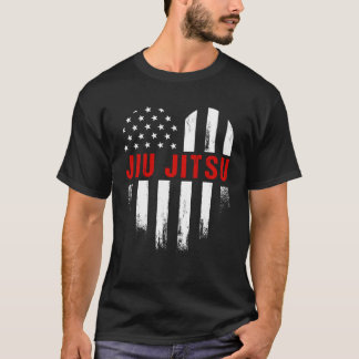 愛ブラジル柔術アメリカ国旗USスポーツM Tシャツ