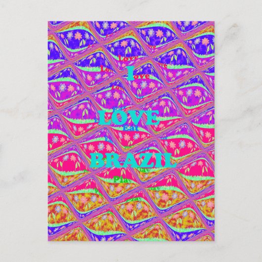 愛ブラジル。美しいサンバ伝統的カラー ポストカード (正面)