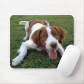 愛ブリッタニースパニエル犬の小犬のマウスパッド マウスパッド (マウス)