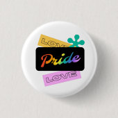 愛プライド愛。LGBT+プライドレインボーボタン 缶バッジ (正面)