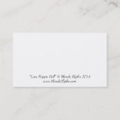 愛ヘッドバンドのヒッピーの女の子の人形の紫色のサイケデリック 名刺 (裏面)