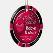 愛ベガスの新婚者のカジノの破片で幸運 セラミックオーナメント (右)