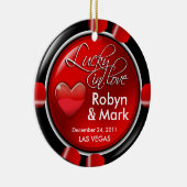 愛ベガスの新婚者のカジノの破片で幸運 セラミックオーナメント (右)