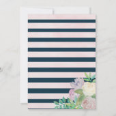 愛ベビーシャワーの招待状と振りかけられる花柄 招待状 (裏面)