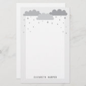 愛ベビーシャワーの文房具が付いているシャワー 便箋 (正面/裏面)