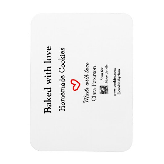 愛ホーム焼いたクッキーと愛で作られたQRを追加 マグネット (縦)