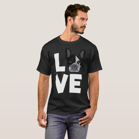 愛ボストンテリアの愛犬家のギフトおよび服装 Tシャツ (正面フル)