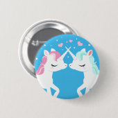 愛ボタンのユニコーン 缶バッジ (正面&裏面)