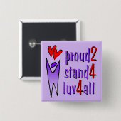 愛ボタン-ラベンダーのための立場 缶バッジ (正面&裏面)