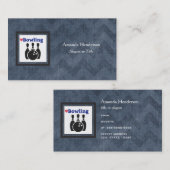 愛ボーリングシルエットWIthボーリングピンとボール 名刺 (正面/裏面)