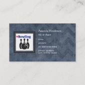 愛ボーリングシルエットWIthボーリングピンとボール 名刺 (裏面)