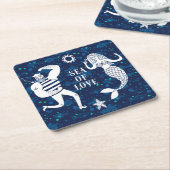 愛ポスターの海 スクエアペーパーコースター (アングル)